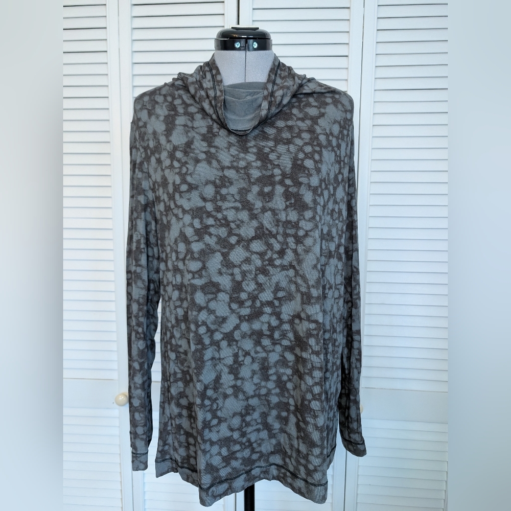 OSKA Gray Printed Relaxed Lagenlook Long sleeve Shirt Tunic Dress Size 3…
